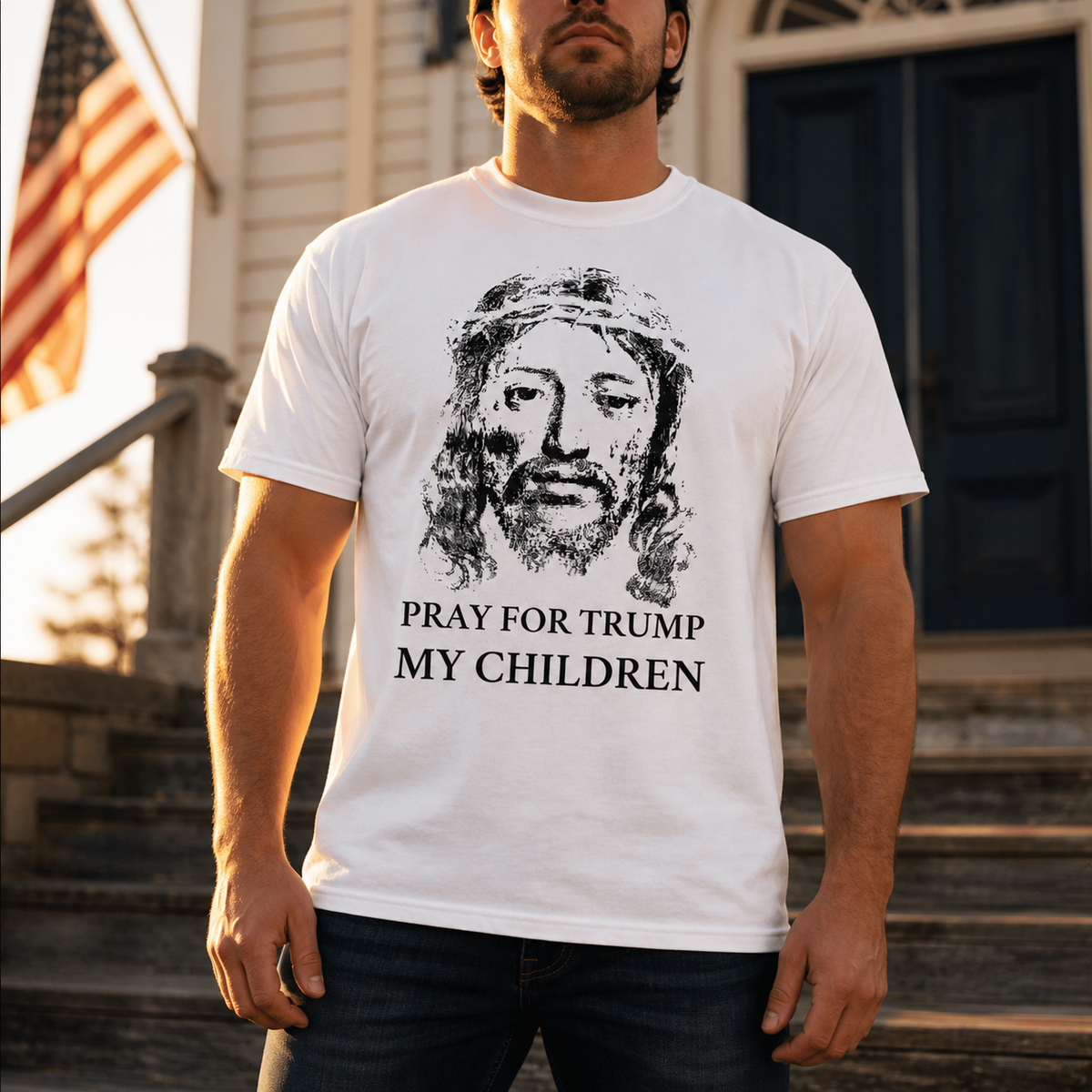 Pray For Trump - Tee (White)