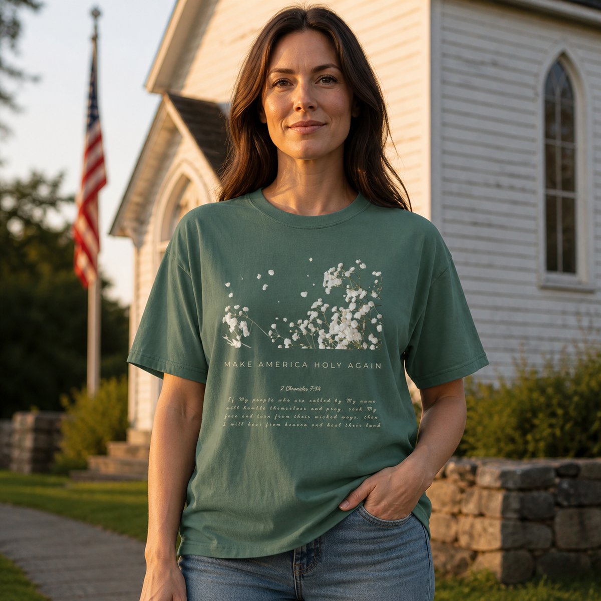 Make America Holy Again - Tee (Blue Spruce)